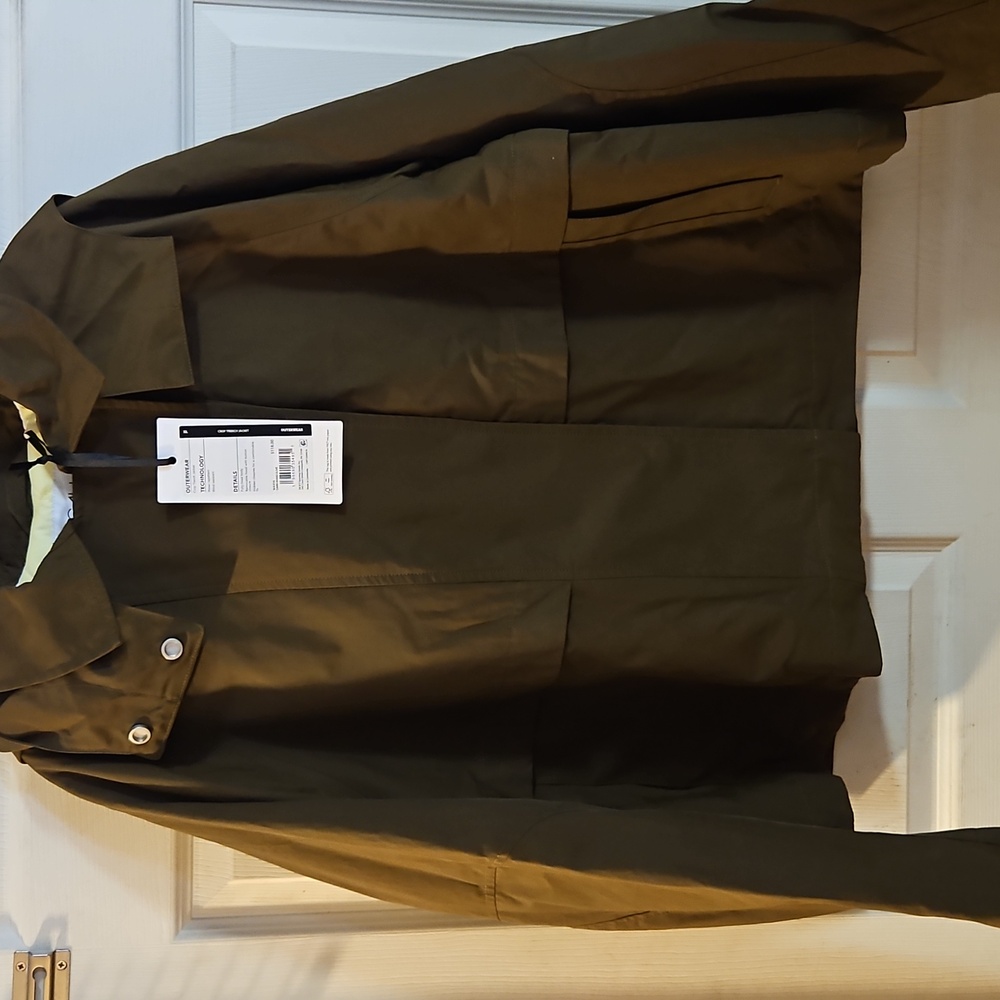 CALIA Women’s Crop Trench Jacket: DARK KHAKI OLIVE: NEW WITH TAGS: SIZE XL